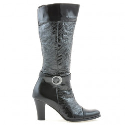 Stivali donna 017 crepe vernice nero