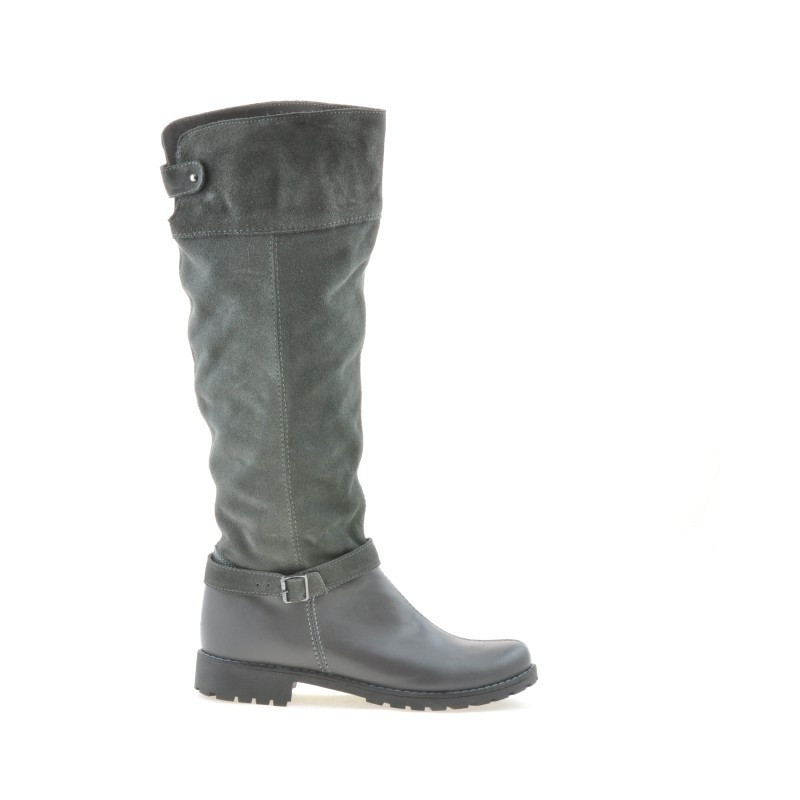 Stivali donna 3225 grigio velour