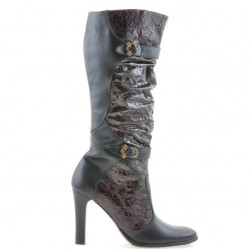 Stivali donna 008-2 nero+bordò combinato