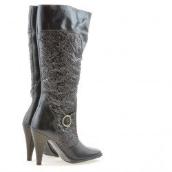 Stivali donna 1108 crepe vernice caffè
