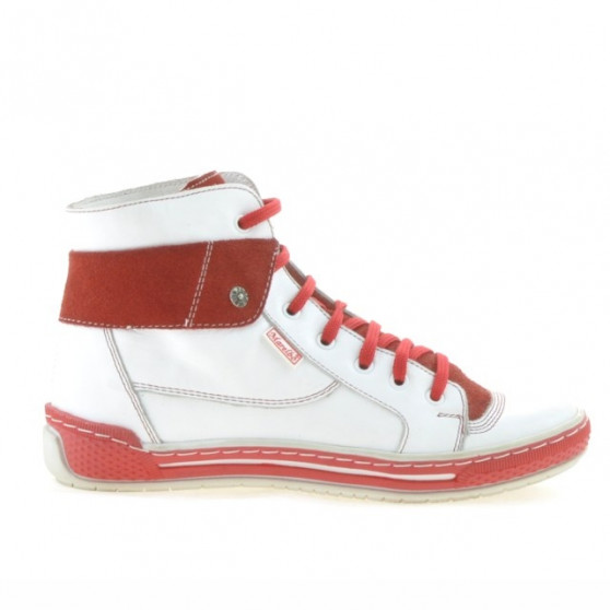 Stivaletti donna 258 bianco+rosso