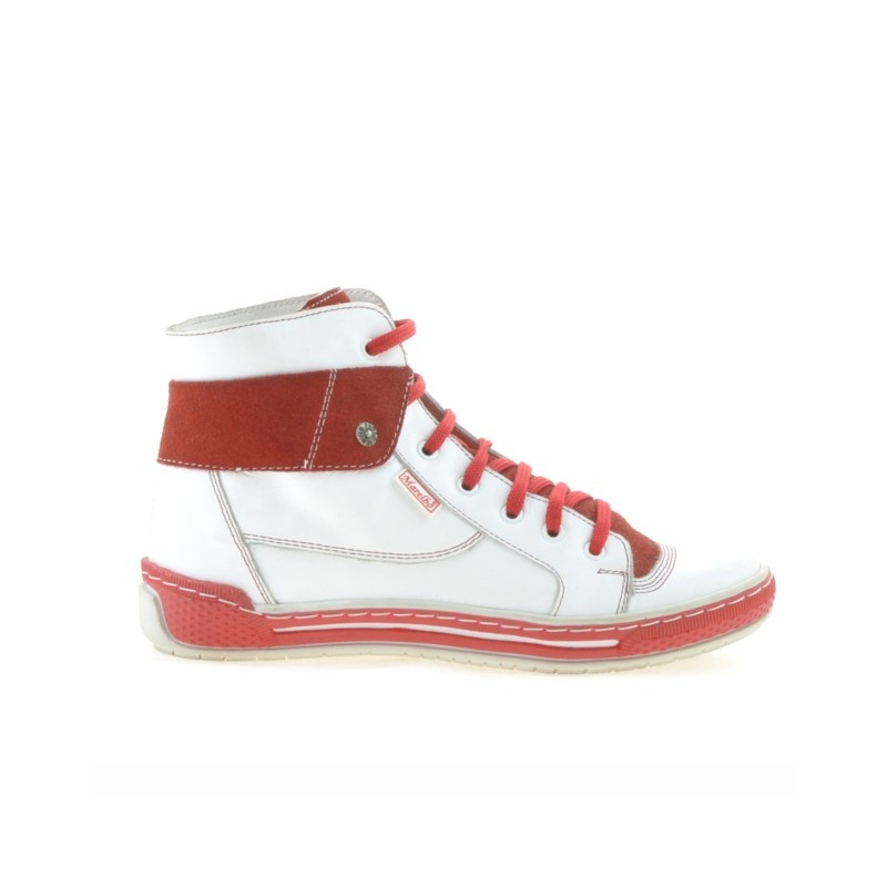 Stivaletti donna 258 bianco+rosso