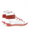 Stivaletti donna 258 bianco+rosso