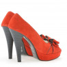 Sandali donna 1099 camoscio rosso+nero