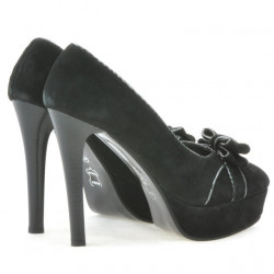 Scarpe eleganti da donna 1095 nero antilope+argento