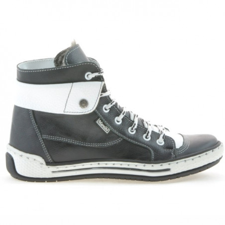 Stivaletti donna 258 pelle nera+bianca