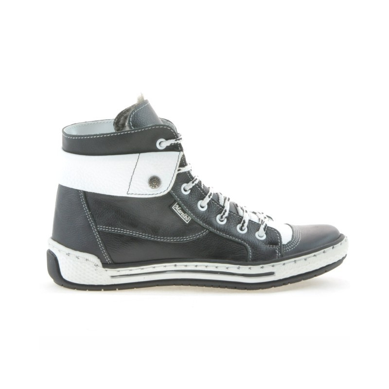 Stivaletti donna 258 pelle nera+bianca