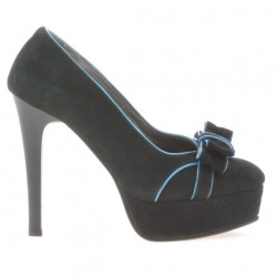 Scarpe eleganti donna 1095 antilope nera+turchese
