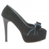 Scarpe eleganti donna 1095 antilope nera+turchese