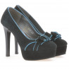 Scarpe eleganti donna 1095 antilope nera+turchese
