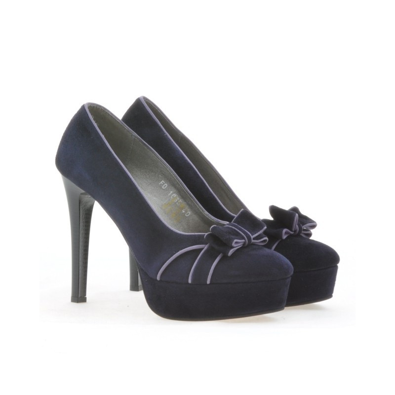 Scarpe eleganti donna 1095 indaco antilope+viola