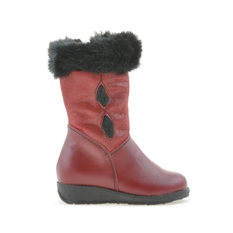 Stivaletti bimbo piccoli 24c bordeaux combinato