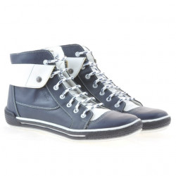 Stivaletti donna 258 biz indaco+bianco