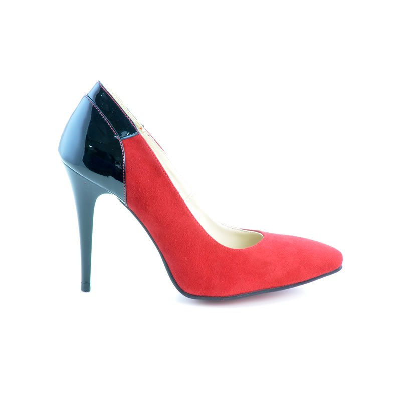 Scarpe eleganti donna 1230 rosso antilope combinato