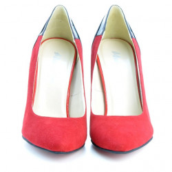 Scarpe eleganti donna 1230 rosso antilope combinato