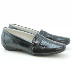 Scarpe casual donna (taglie grandi) 679m coccodrillo vernice nera