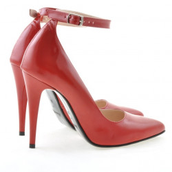 Scarpe eleganti donna 1247 vernice rosso satinato