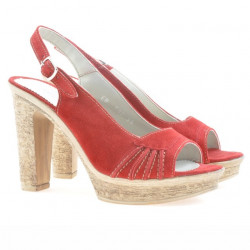 Sandali donna 597 rosso velluto