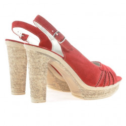 Sandali donna 597 rosso velluto