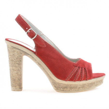 Sandali donna 597 rosso velluto