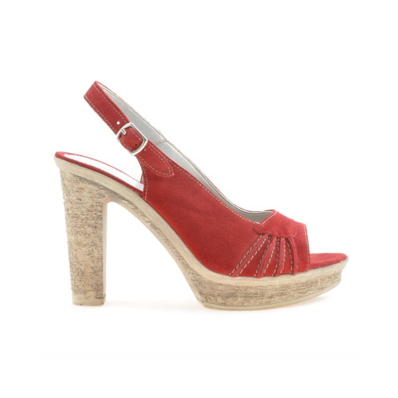 Sandali donna 597 rosso velluto