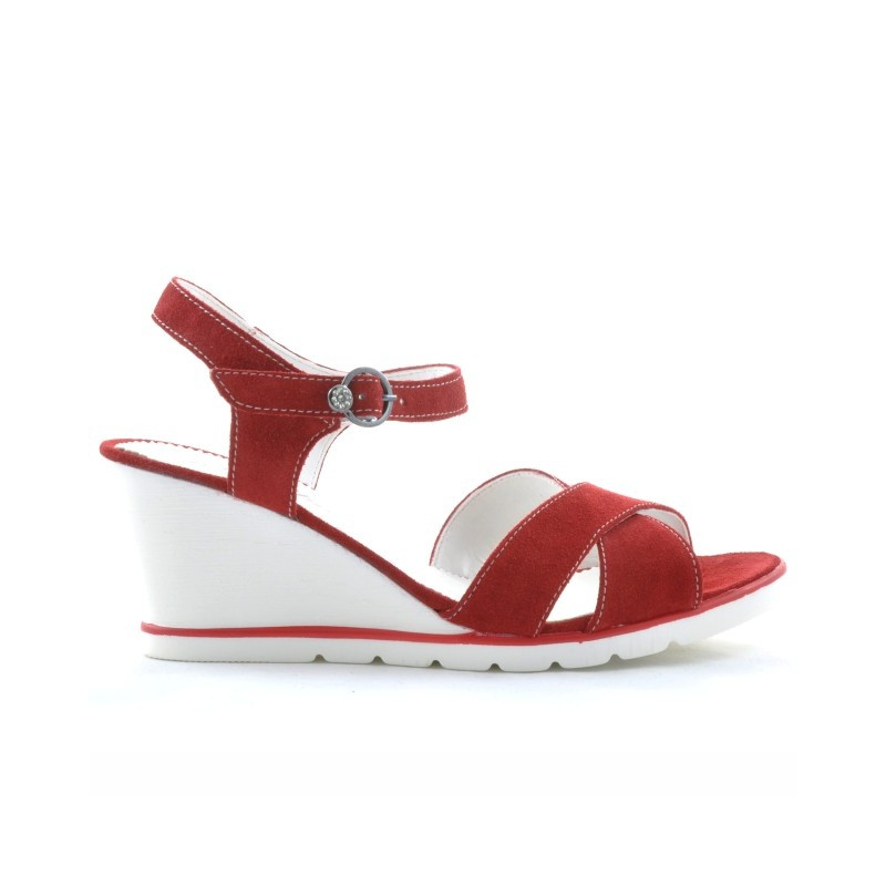 Sandali donna 5007 rosso velluto