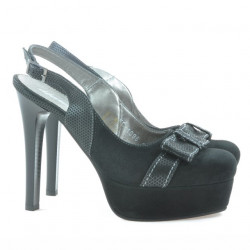 Sandali donna 1096 nero antilope combinato