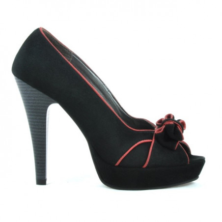 Sandali donna 1099 nero antilope+rosso