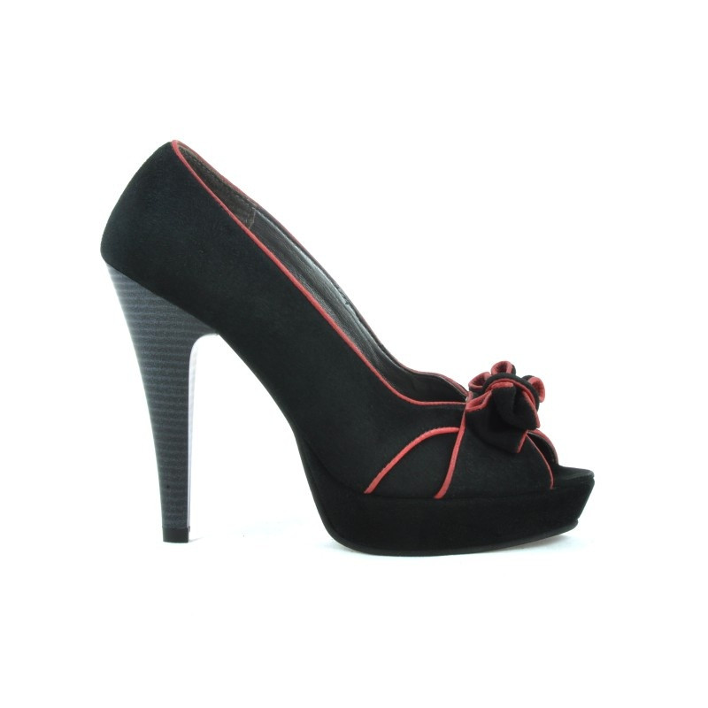 Sandali donna 1099 nero antilope+rosso