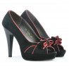 Sandali donna 1099 nero antilope+rosso