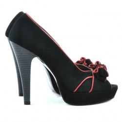 Sandali donna 1099 nero antilope+rosso