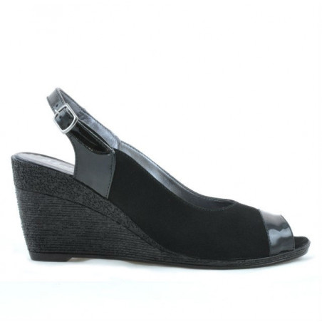 Sandali donna 5019 vernice nera + velluto nero