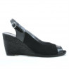 Sandali donna 5019 vernice nera + velluto nero