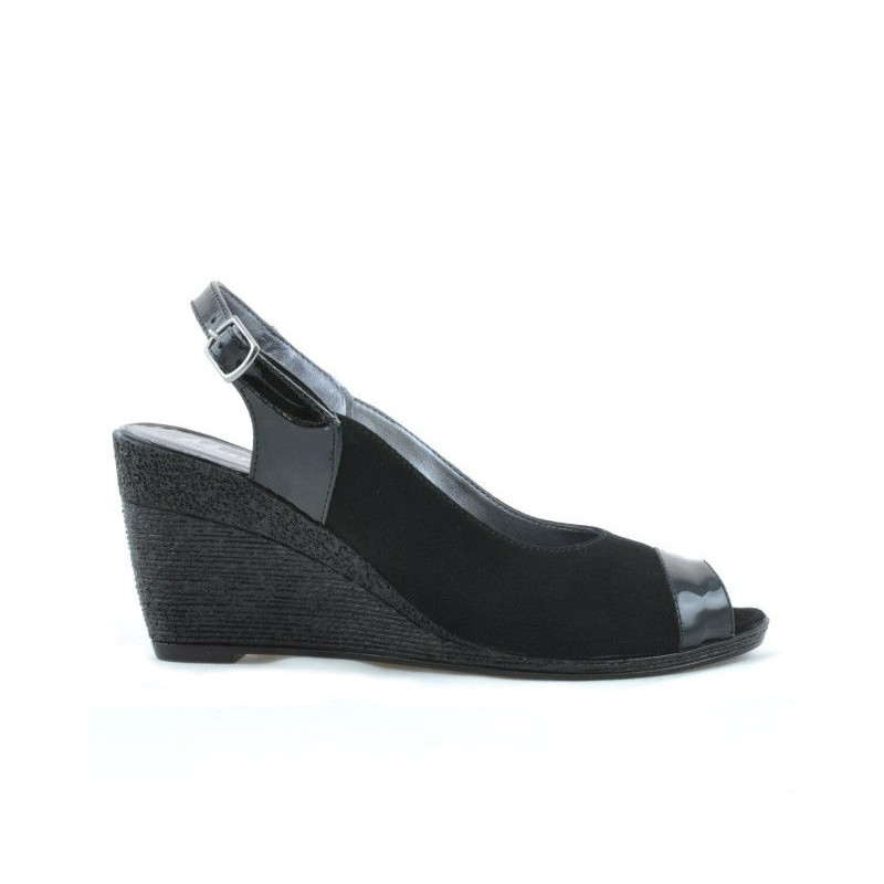 Sandali donna 5019 vernice nera + velluto nero