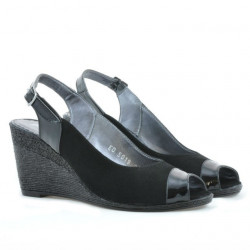 Sandali donna 5019 vernice nera + velluto nero