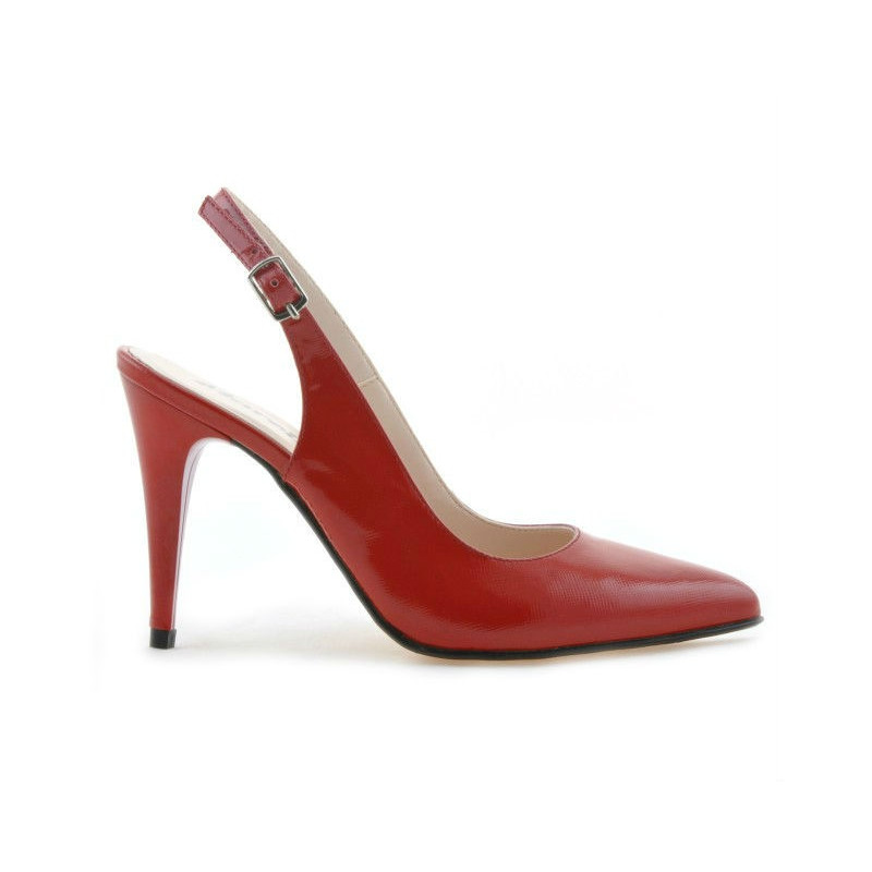 Sandali donna 1249 vernice rossa satinata