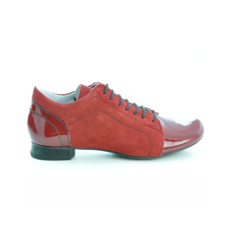 Scarpe casual donna 645 vernice rosso combinato