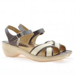 Sandali donna 501 marrone+beige