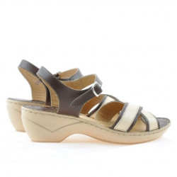 Sandali donna 501 marrone+beige