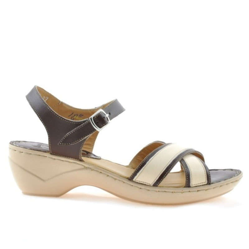 Sandali donna 501 marrone+beige