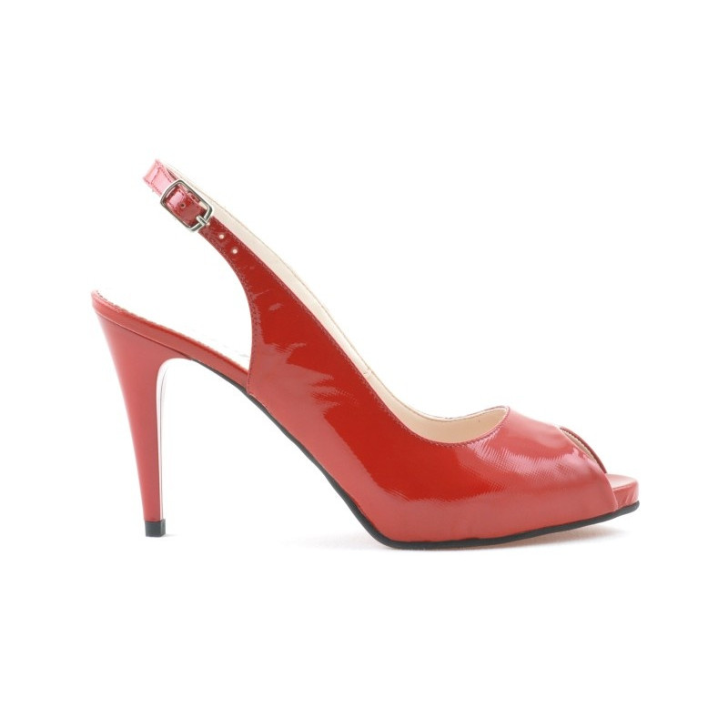 Sandali donna 1250 vernice rosso satinato