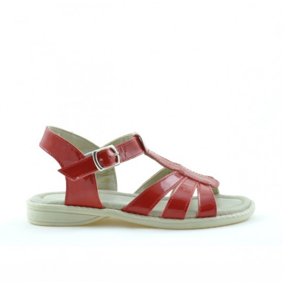 Sandali per bambini piccoli 53c in vernice rossa satinata