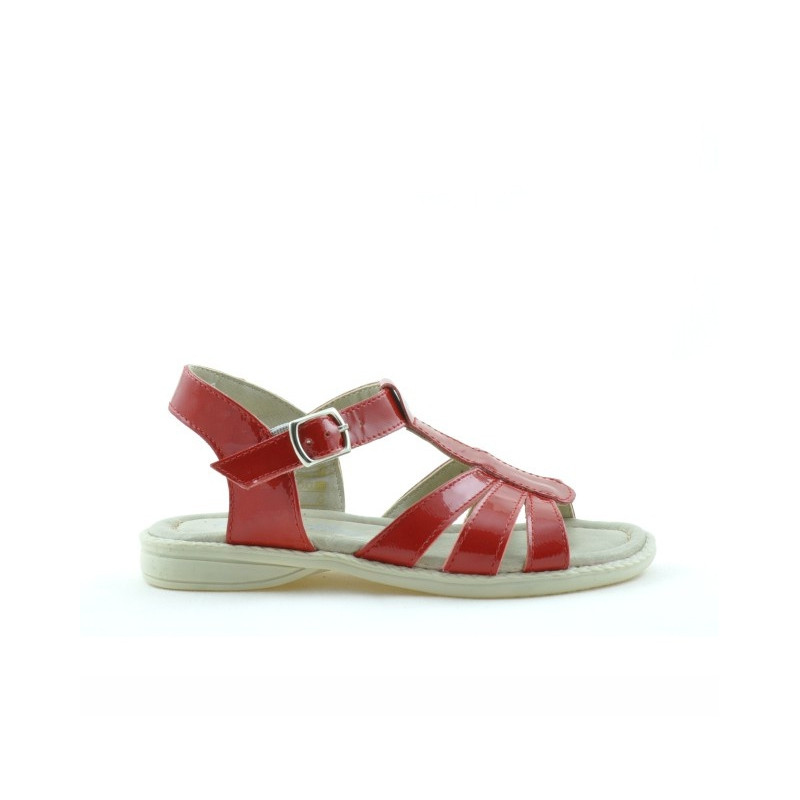 Sandali per bambini piccoli 53c in vernice rossa satinata