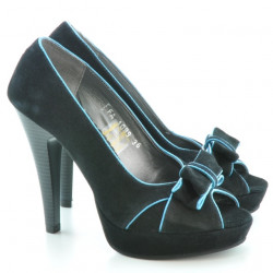 Sandali donna 1099 nero antilope+turchese