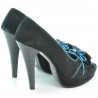 Sandali donna 1099 nero antilope+turchese