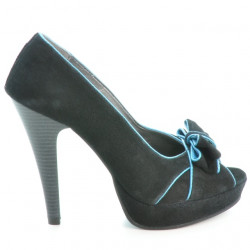 Sandali donna 1099 nero antilope+turchese
