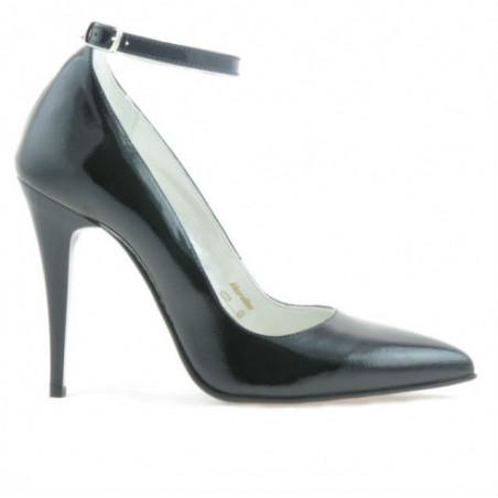 Scarpe eleganti donna 1247 vernice nera satinata