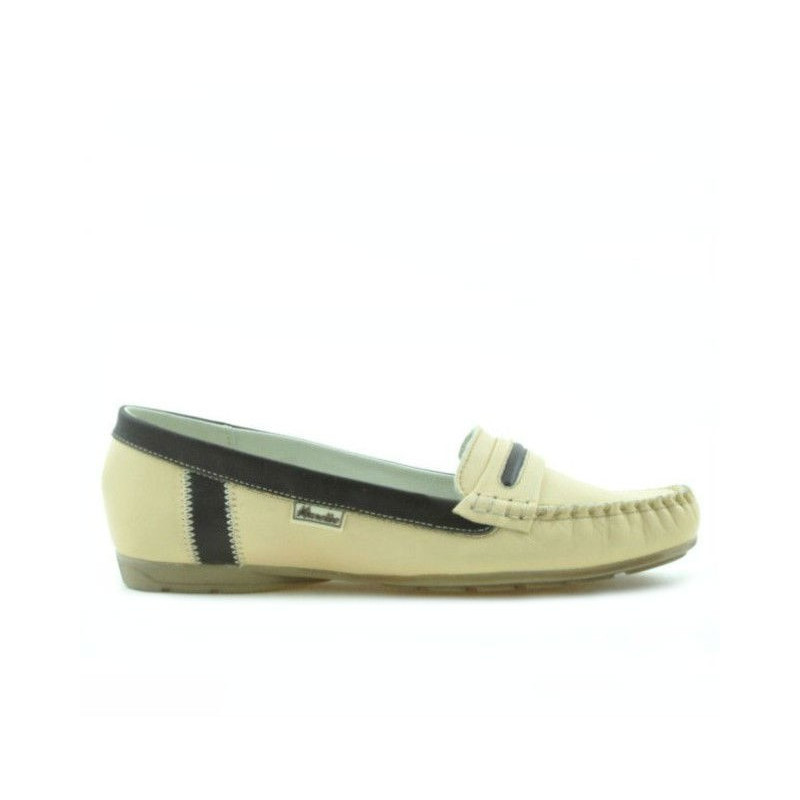 Mocassini donna 619 beige+caffè
