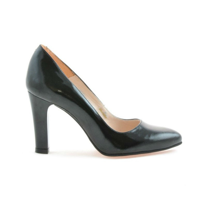 Scarpe eleganti donna 1243 vernice nera satinata