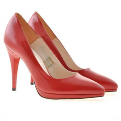 Scarpe eleganti donna 1244 vernice rosso satinato